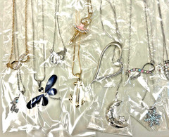 New 20pcs Lot Crystal Charm Pendant Necklaces Jewelry #56 Heart Snowflake Key