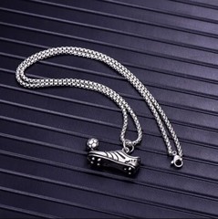 Silver Soccer Cleat & Ball Necklace, Football, Futball Pendant – MLS, World Cup