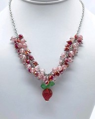 Strawberry Soiree Cluster Pendant Necklace
