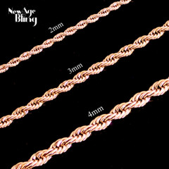 Stainless Steel Rope Chain 14k Rose Gold Plated 16″-30″ Men Women Necklace 2-5mm