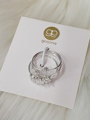 NEW SZ 6 GORJANA Amara Stackable Rings Set Of 3 PIECE white cubic zirconia