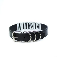 Custom Letters Necklaces 30mm Width Women Collar Choker Necklaces PU Leather G5