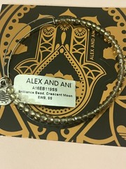 Alex and Ani ~ Brilliance Bead, Crescent Moon ~ Shiny Silver ~ NWT & CARD