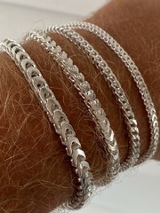 Real Solid 925 Sterling Silver Franco Bracelet 2.5-5mm ITALY MADE Men’s Pulsera