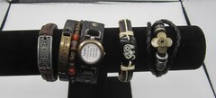 Bracelets for all Occasions Lot of 4 Leather Religious Hawaiian Elephant