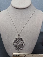 Brighton Illumina Ribbon Silver Plated Crystal Pave Statement Pendant Necklace