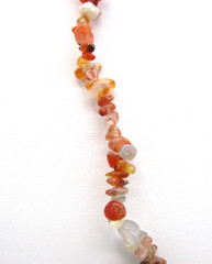 CRUSHED 3-10mm RED AGATE CHIP 26″ NECKLACE w MATCHING STRETCH BRACELET NWOT JB19