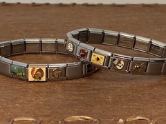 Italian Modular Charm Bracelet Lot Temptation Casa D’Oro Puzzle Collection Italy