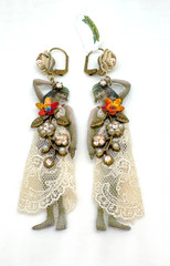 Lovely Michal Negrin Crystal Fabric Earrings #643#