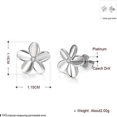 14K Cubic Zirconia Rose Gold Rhinestone Flower Stud Earring for Women Girls C…