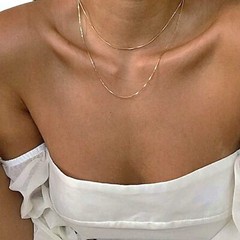 10k Real Solid Gold Mirror Box Chain Necklace, 0.6mm (18 Inches, Yellow Gold)