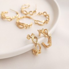 10pc C Shape Earring,Round Circle Stud Earring,Round Ear Post,Semicircle Earring