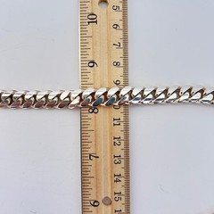 Heavy 51g Solid .999 Fine Silver Miami Cuban Link Bracelet 10mm 8in Box Clasp