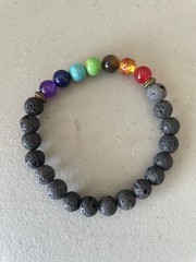 7 Chakra Healing Bracelet Volcanic Lava Stone Mala Meditation Beads