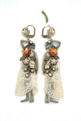 Lovely Michal Negrin Crystal Fabric Earrings #643#