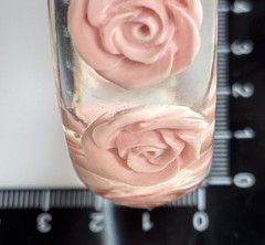 Vintage Lucite Clear Bangle Plastic Resin Pink Embedded Roses