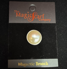 The Magic Scarf Company Magnetic Brooch Pin, Round Cream Pearl, Silver Tone