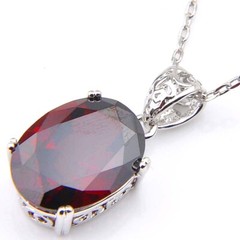 Natural Oval Red Garnet Silver Necklaces Pendants Drop Earrings Jewelry Sets