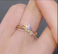 Luxury Planet Zirconia Adjustable Ring for Women Universe Sparkling Open Cuff…