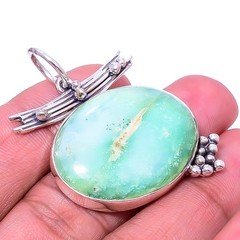 Mint Chrysoprase – Australia Designer 925 Sterling Silver Pendant 1.72″ P14