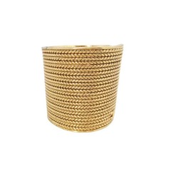 CHANEL Wide Open Bangle Coco Mark Bracelet Gold Wrist Circumference 19.5cm