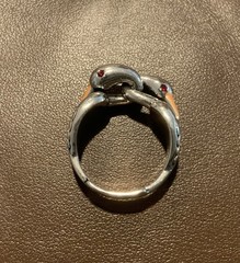 Silver Swan Ring Bird Love Boho VTG CZ Size 7 Artisanal Museum Art Animal Y2K