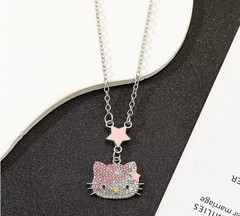 Hello Kitty Bling Necklace Pink New