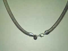 22″ Silver 6 mm Herringbone Flat Snake Chain, uni-sex