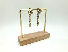 Beautiful Gold Tone Earrings – Dangling – Bezel Set Rhinestones Secure Lock Back
