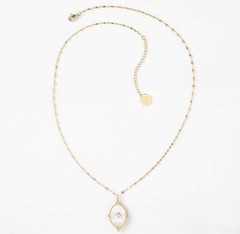Plunder Design Eileen Necklace Gold Tone Mother of Pearl
