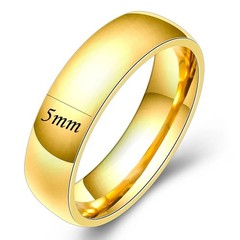 Men Women Silver Gold Stainless Steel Ring Band Titanium Wedding Engagement Ring