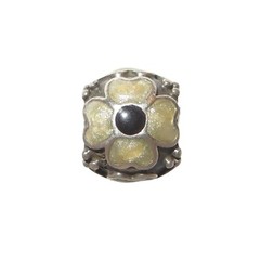 Pandora Daisy White and Black Enamel & Sterling .925 Charm 790433EN12