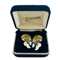 Montana Silversmiths Goldtone and Silvertone Heart Earrings, 1.25 inch, Pierced