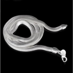 Solid 925 Sterling Silver 16-24inch 6mm Very Wide Flat Snake Chain Necklace G788