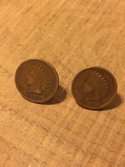 Indian Head Penny VINTAGE Coin Jewelry Stud EARRINGS!