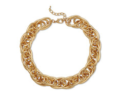 CHUNKY LARGE LINK CHAIN GOLDTONE NECKLACE 18″ AND 2.5″ EXTENDER COSTUME JEWLERY