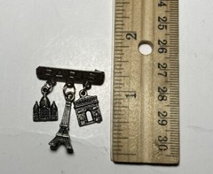 Vintage Metal Paris Souvenir Brooch Eifle Tower Pin