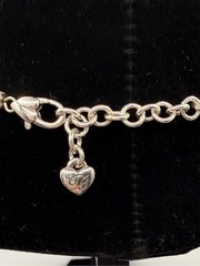 Brighton Double-Sided Crystal Heart Pendant Necklace Silver Tone Retired Rare