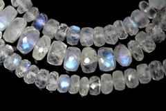 AAA Flashy Rainbow Moonstone Faceted Rondelle Gemstone Beads Women Necklace 24”