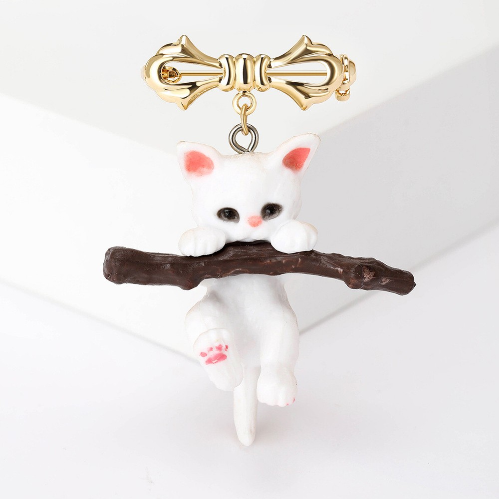 creative animal cartoon pins cute cat tree branches brooch jewelry