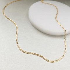 Genuine 18K Gold Filled 16/18/20″/22/24/26/28/30″ 2mm Thin Figaro Chain Necklace