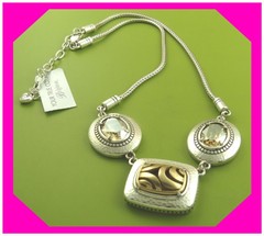 BRIGHTON YOUR TRUE COLOR BLESSED GOLD Silver Trio NECKLACE NWtag $98 60%
