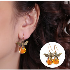 Sunflower Boho Bracelet & Bee Earrings Set Women Gold Tone Vintage Gift Bundle