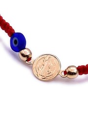 Saint Benedict Adjustable Red String Kabbalah Bracelet for all Ages Women Pro…
