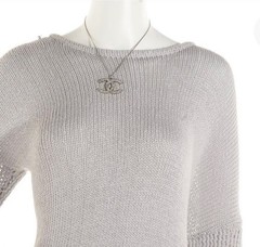 AUTH CHANEL 08P CC Oversized Logo Pendant Necklace W/ Rhinestones FREE US S/H