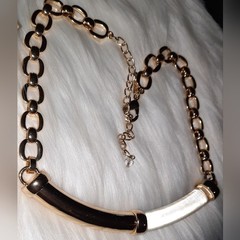 WHBM Lucite Gold bar Designer statement NECKLACE 16in to 20in