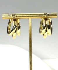 Gold Thin tubes Short Ring Earrings