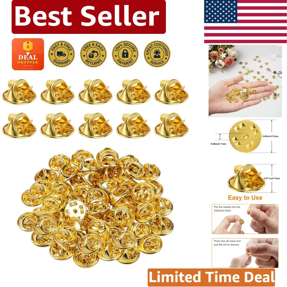 50PCS Gold Locking Pin Backs for Secure Enamel Pins Replacement – Copper