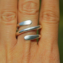 925 Sterling Silver, Solid Silver, Band Ring, Unisex, Wrap Ring