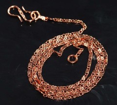 Rose Gold Classic Box Copper Finished Handmade Chain Necklace Size 18″ MJ